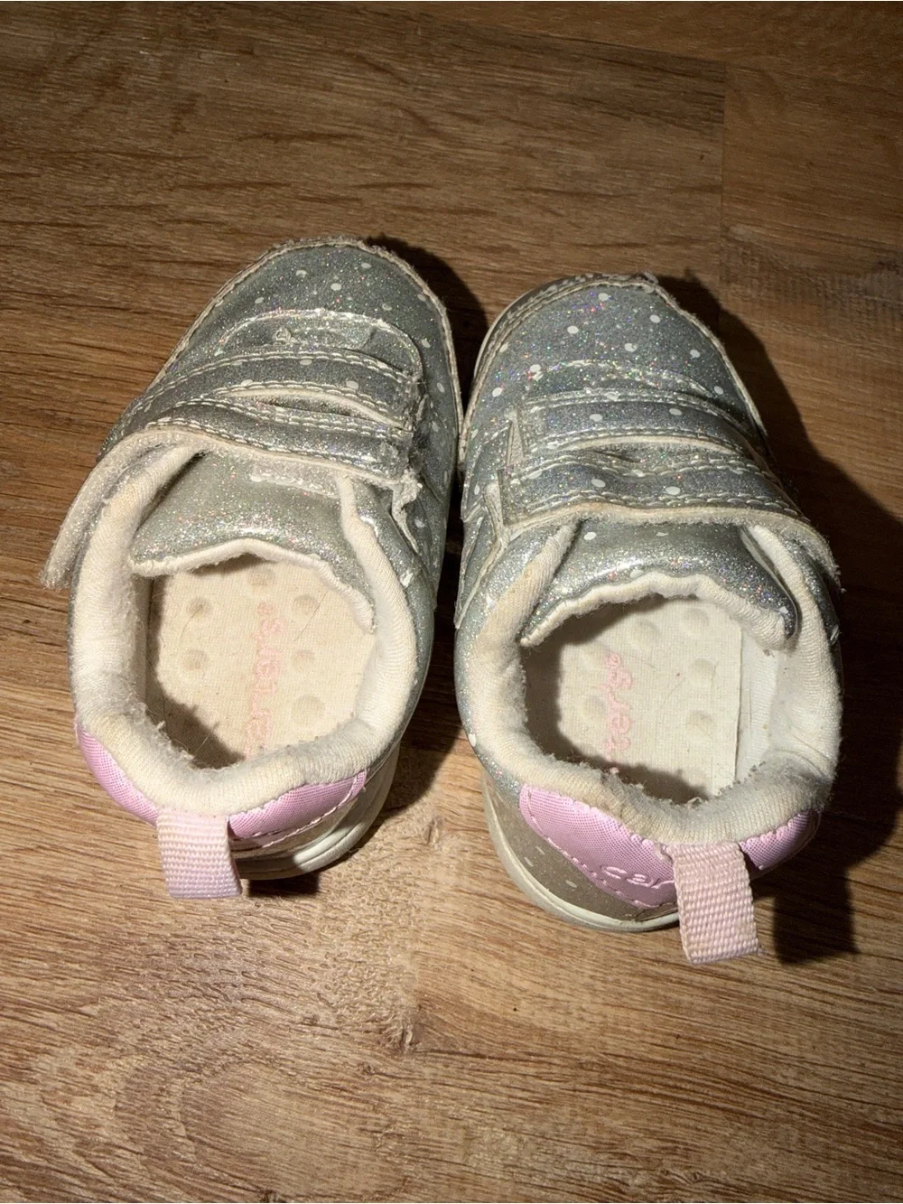 Carter's Glitter Silver Velcro Toddler Sneakers
